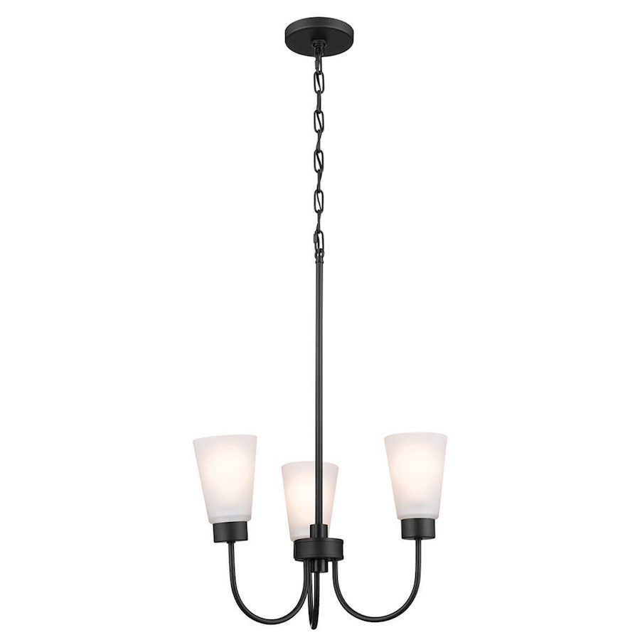 Kichler Erma 3 Light Chandelier, Black - 52442BK