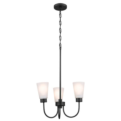 Kichler Erma 3 Light Chandelier, Black - 52442BK