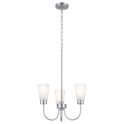 Kichler Erma 3 Light Chandelier, Brushed Nickel - 52442NI