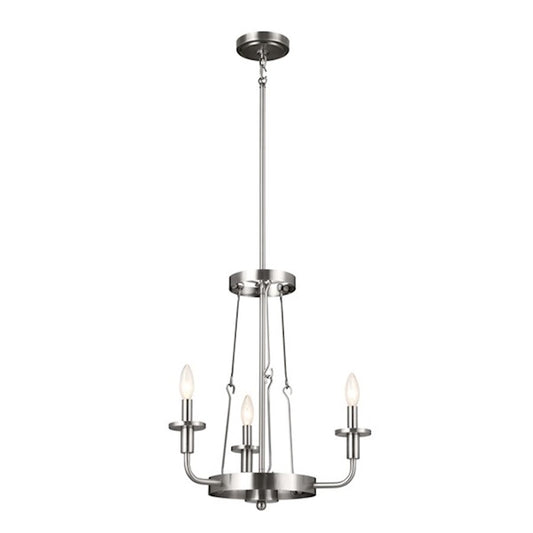 Kichler Vetivene 3 Light Mini Chandelier, Classic Pewter/Opal - 52450CLP