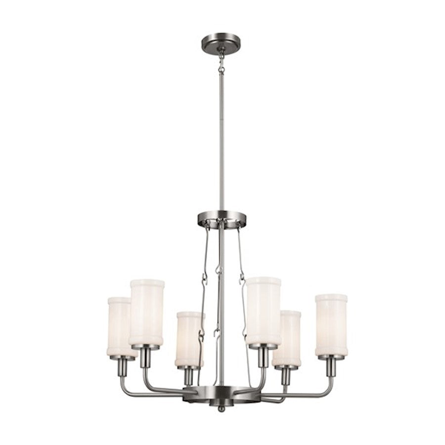 Kichler Vetivene 6 Light Chandelier, Classic Pewter/Opal - 52451CLP