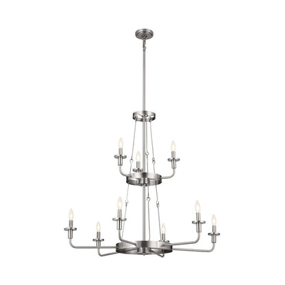 Kichler Vetivene 9 Light Chandelier, Classic Pewter/Opal - 52452CLP