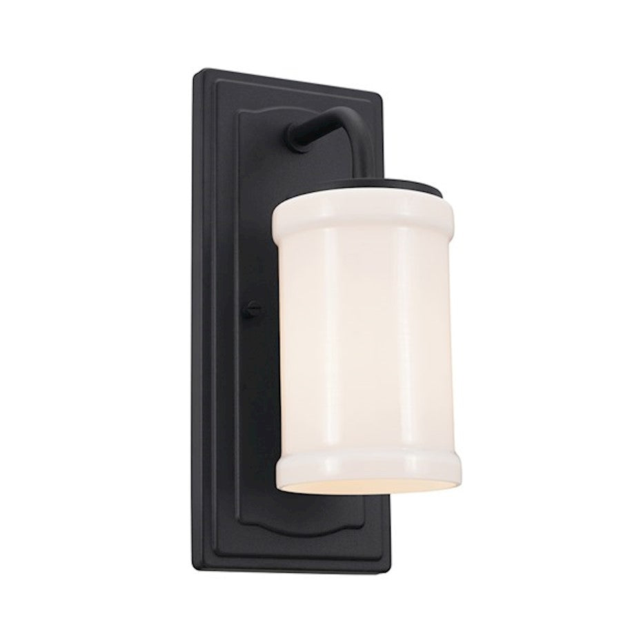 Kichler Vetivene 1 Light Wall Sconce, Textured Black/Opal - 52454BKT