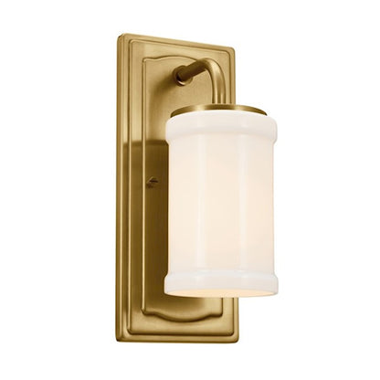 Kichler Vetivene 1 Light Wall Sconce, Natural Brass/Opal - 52454NBR