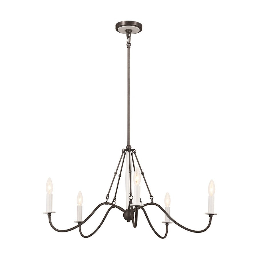 Kichler Freesia 5 Light Chandelier, Anvil Iron - 52455AVI