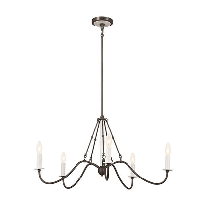 Kichler Freesia 5 Light Chandelier, Anvil Iron - 52455AVI