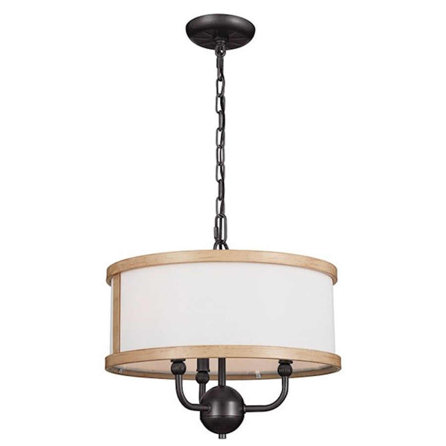 Kichler Heddle 3 Light Chandelier/Semi Flush Mount, Anvil Iron - 52465AVI