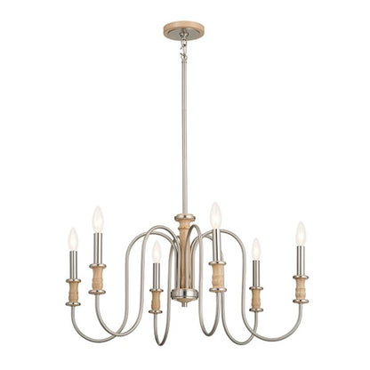 Kichler Karthe 6 Light 16" Chandelier, Brushed Nickel - 52470NI