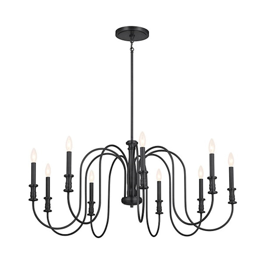 Kichler Karthe 9 Light Chandelier, Black - 52471BK