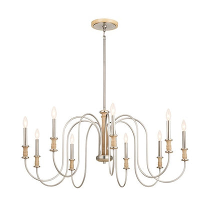 Kichler Karthe 9 Light Chandelier, Brushed Nickel - 52471NI