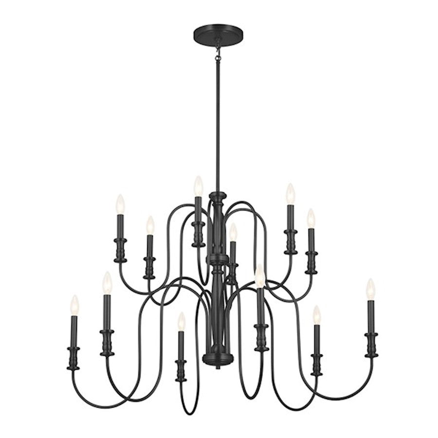 Kichler Karthe 12 Light Chandelier, Black - 52472BK