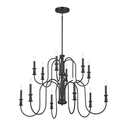 Kichler Karthe 12 Light Chandelier, Black - 52472BK