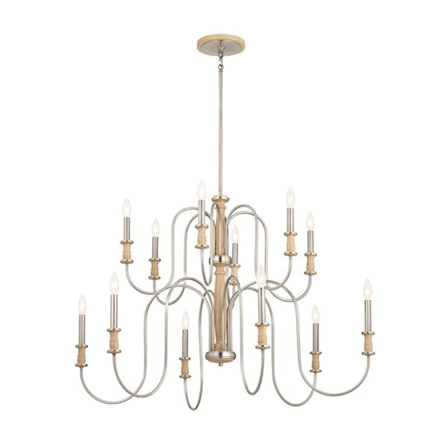 Kichler Karthe 12 Light Chandelier, Brushed Nickel - 52472NI