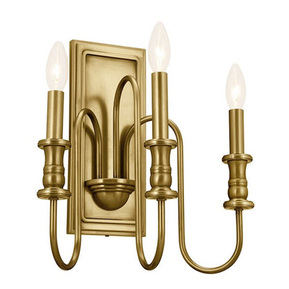 Kichler Karthe 3 Light Wall Sconce, Natural Brass - 52473NBR