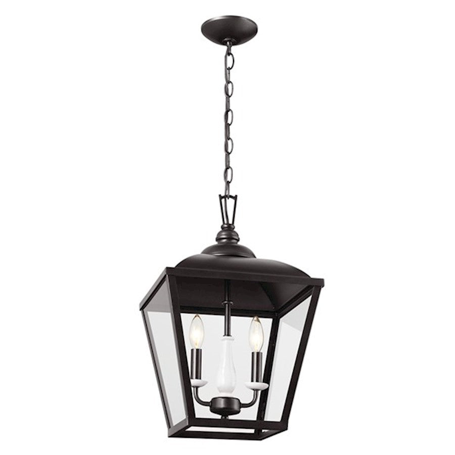 Kichler Dame 2 Light Pendant, Anvil Iron/Transparent - 52474AVI