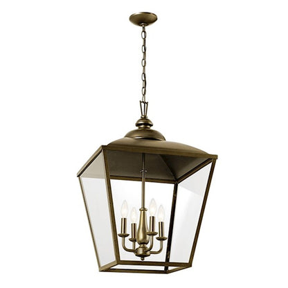 Kichler Dame 4 Light Foyer Pendant, Character Bronze/Transparent - 52475CHZ