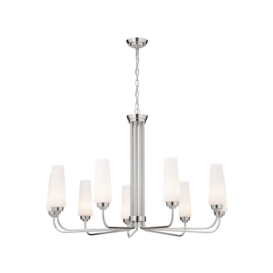 Kichler Truby 9 Light 26" Chandelier, Polished Nickel/Opal - 52481PN