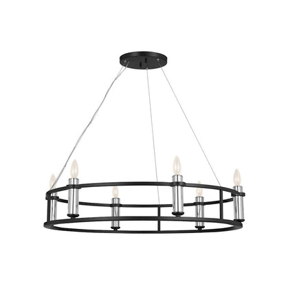 Kichler Rosalind 6 Light Chandelier, Black - 52490BK