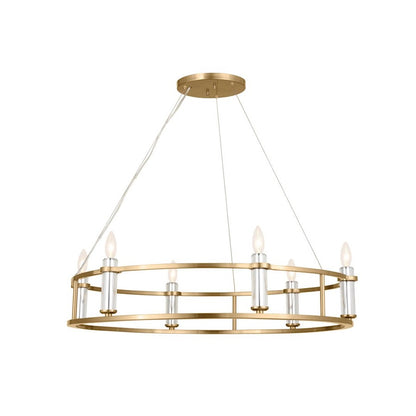 Kichler Rosalind 6 Light Chandelier, Brushed Natural Brass - 52490BNB