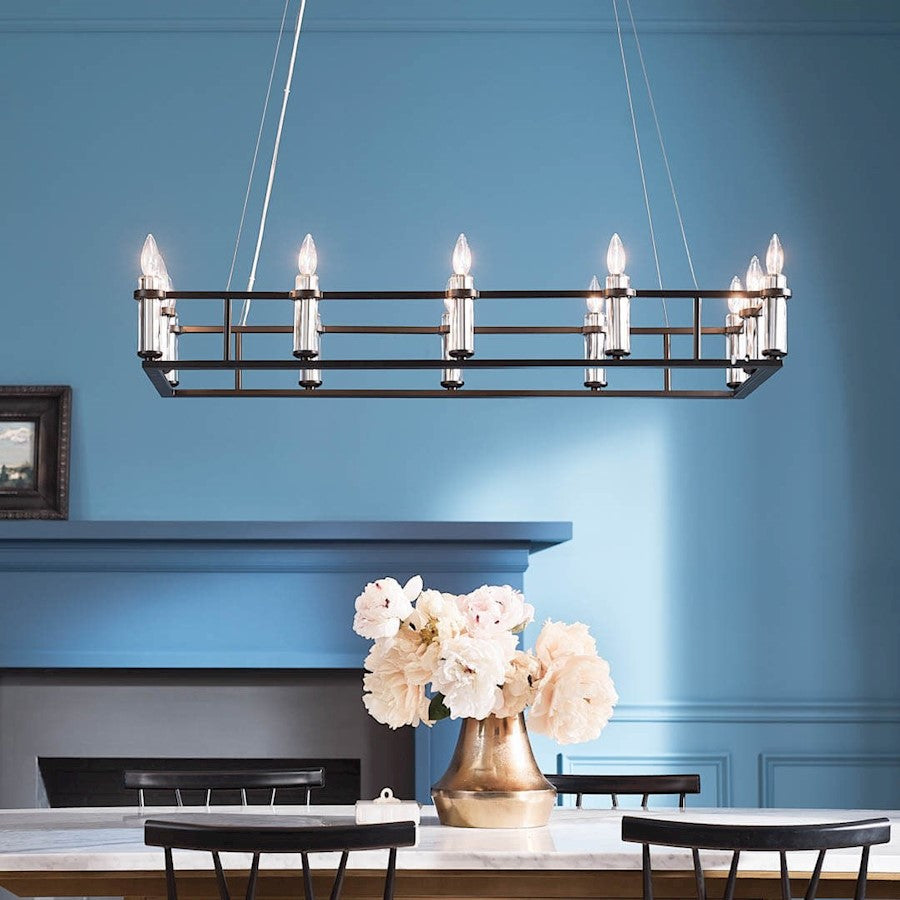 12 Light Linear Chandelier