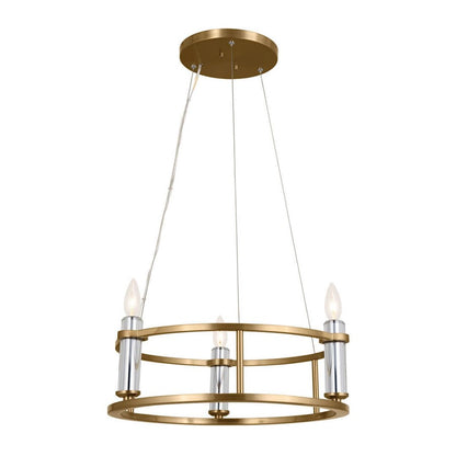 Kichler Rosalind 3 Light Chandelier, Brushed Natural Brass - 52493BNB