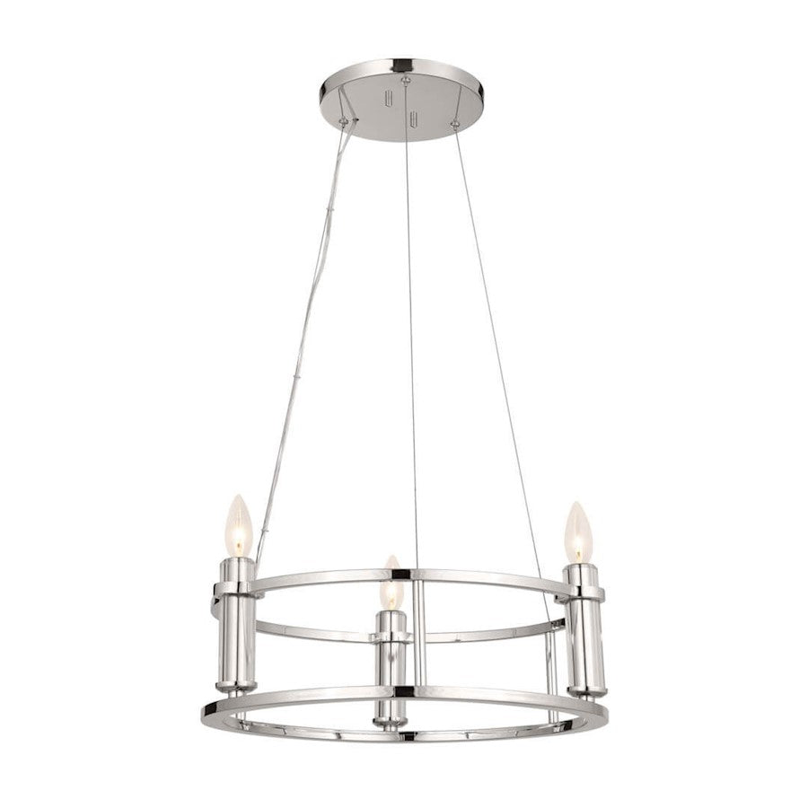 Kichler Rosalind 3 Light Chandelier, Polished Nickel - 52493PN