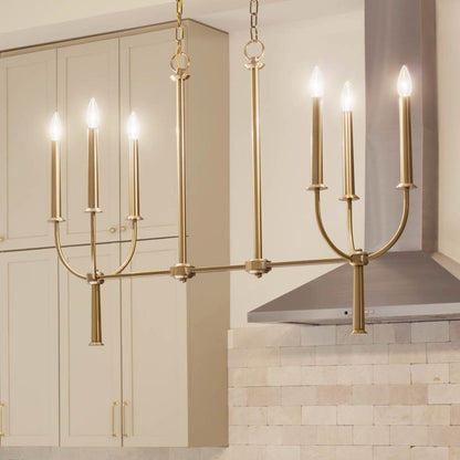 6 Light Linear Chandelier