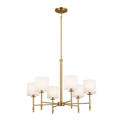 Kichler Ali 6 Light Chandelier, Brushed Natural Brass - 52500BNB