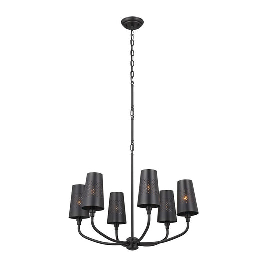 Kichler Adeena 6 Light Chandelier, Black - 52508BK