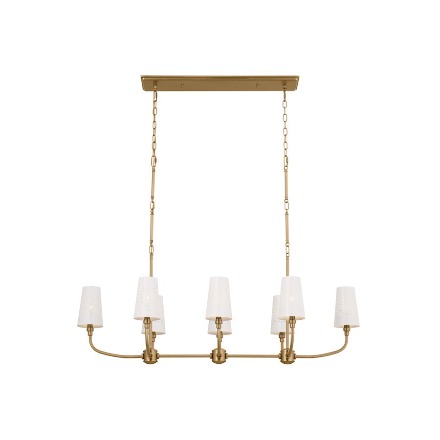 Kichler Adeena 8 Light Linear Chandelier, Brushed Natural Brass - 52510BNB