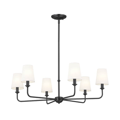 Kichler Pallas 6 Light Chandelier, Black - 52516BK