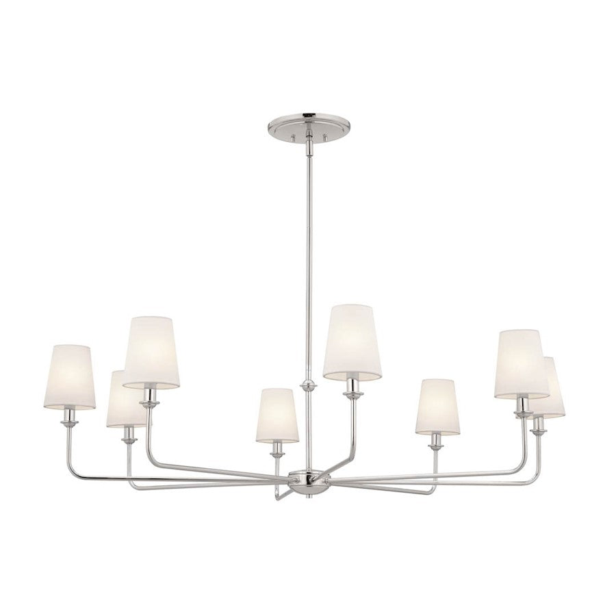 Kichler Pallas 8 Light Chandelier, Polished Nickel - 52517PN