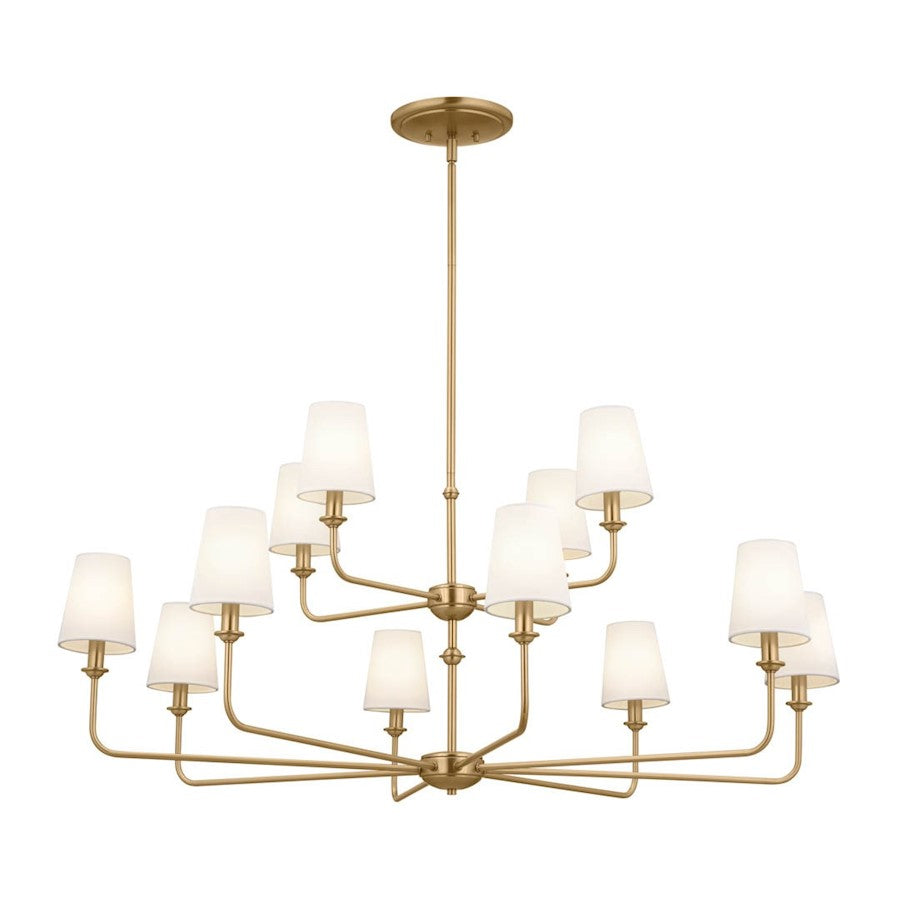 Kichler Pallas 12 Light Chandelier 2 Tier, Brushed Natural Brass - 52518BNB