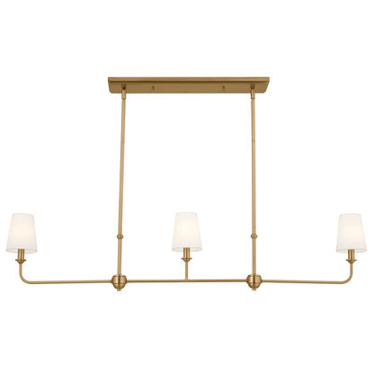 Kichler Pallas 3 Light Linear Chandelier, Brushed Natural Brass - 52519BNB