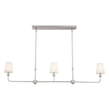 Kichler Pallas 3 Light Linear Chandelier, Polished Nickel - 52519PN