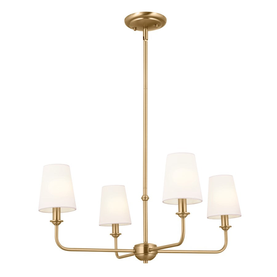 Kichler Pallas 4 Light Chandelier, Brushed Natural Brass - 52520BNB