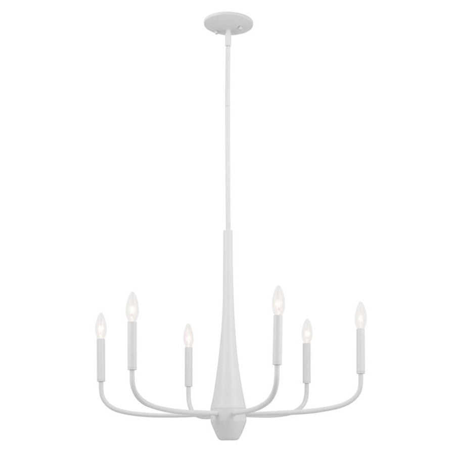 Kichler Deela 28" 6 Light Chandelier, White - 52525WH