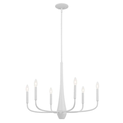 Kichler Deela 28" 6 Light Chandelier, White - 52525WH