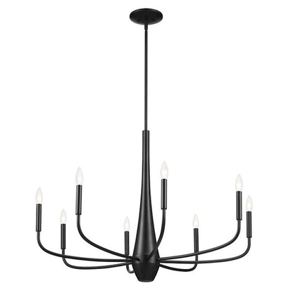 Kichler Deela 36" 8 Light Chandelier, Black - 52526BK