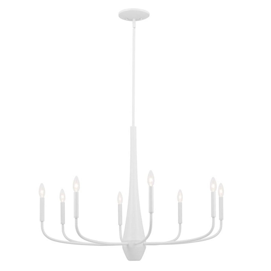 Kichler Deela 36" 8 Light Chandelier, White - 52526WH