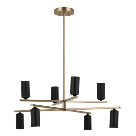 Kichler Gala 36" 8 Light Chandelier, Champagne Bronze/Black - 52532CPZBK