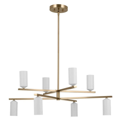 Kichler Gala 36" 8 Light Chandelier, Champagne Bronze/White - 52532CPZWH