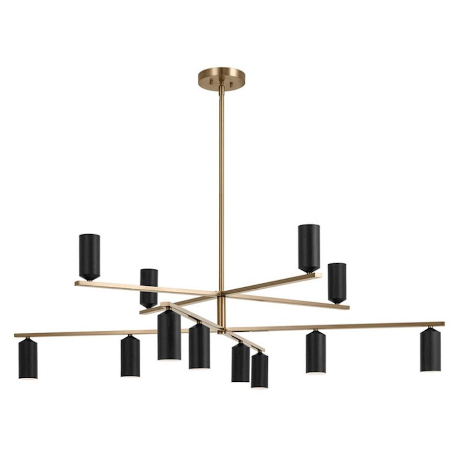 Kichler Gala 56" 12 Light Chandelier, Champagne Bronze/Black - 52533CPZBK