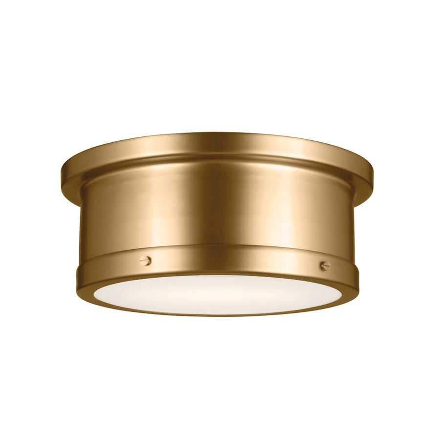 Kichler Serca 2 Light Flush Mount, Brushed Natural Brass - 52540BNB