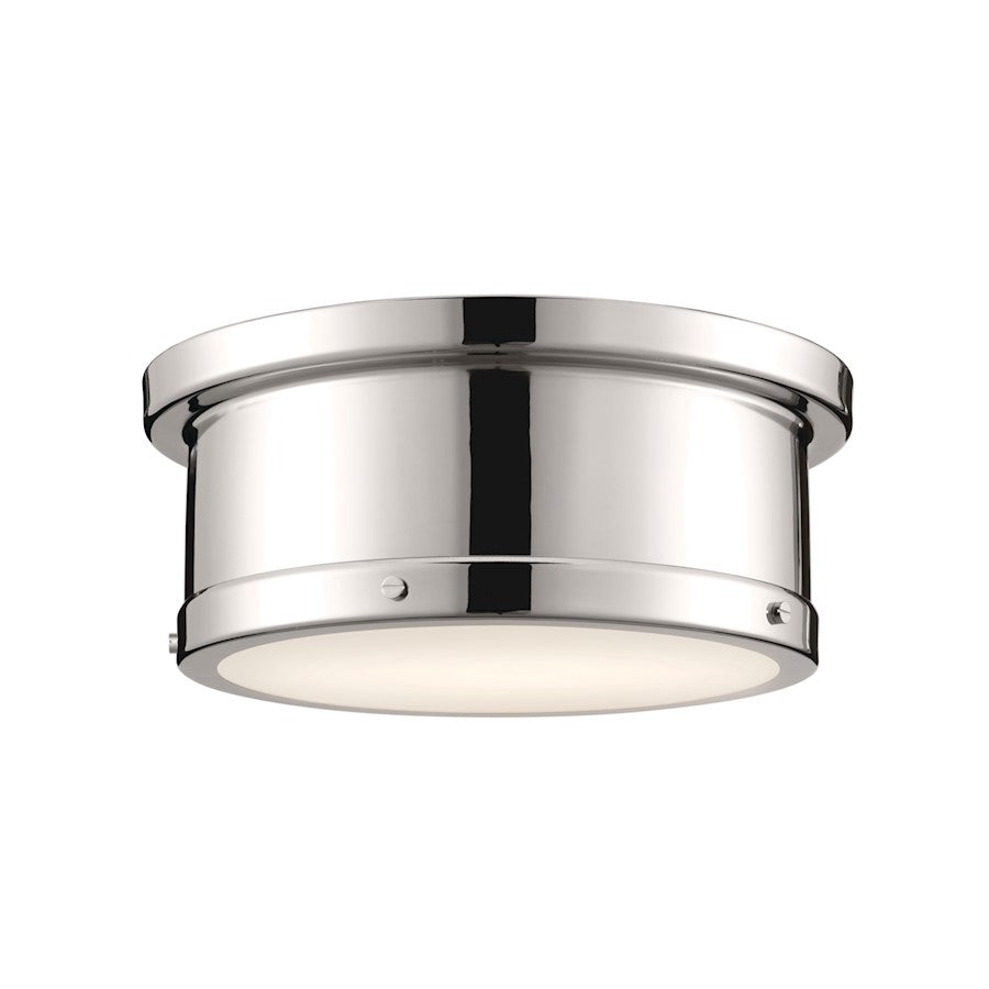 Kichler Serca 2 Light Flush Mount, Polished Nickel - 52540PN