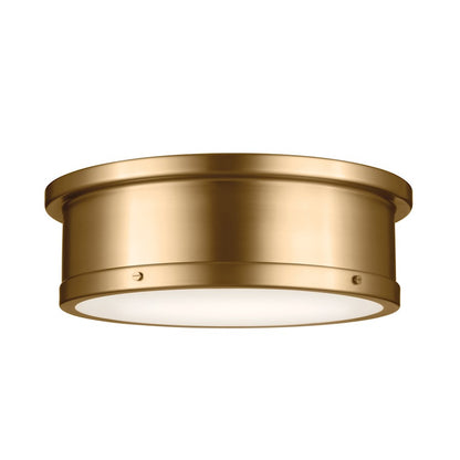 Kichler Serca 3 Light Flush Mount, Brushed Natural Brass - 52541BNB