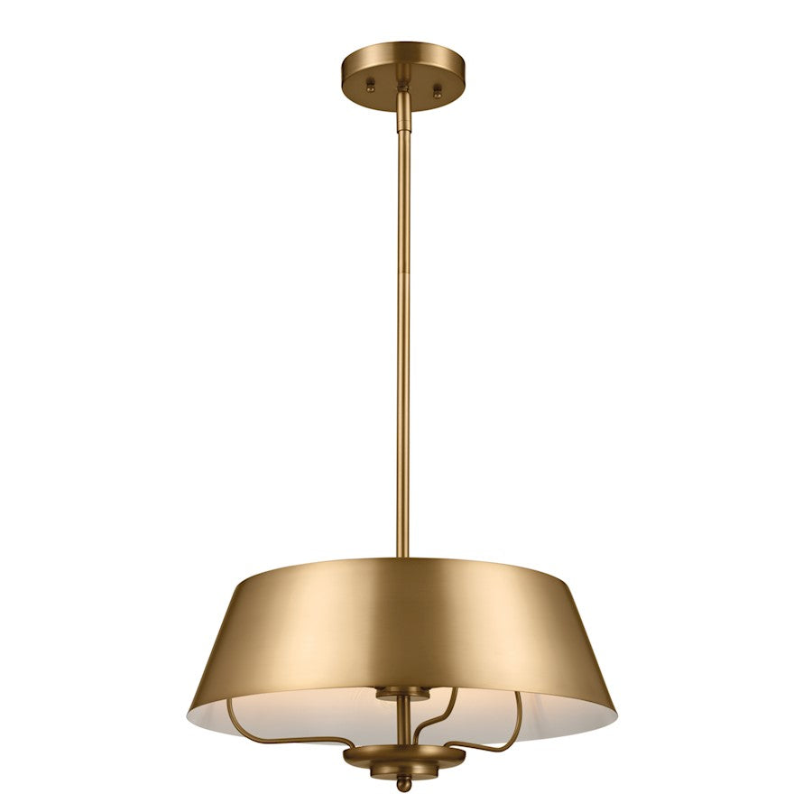 Kichler Luella 3 Light Pendant, Brushed Natural Brass - 52542BNB