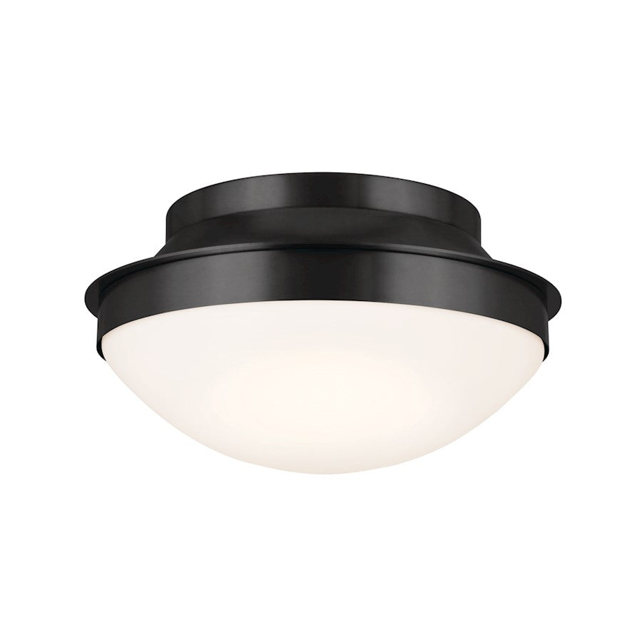 Kichler Bretta 2 Light Flush Mount, Black/Satin Etched Cased Opal - 52544BK