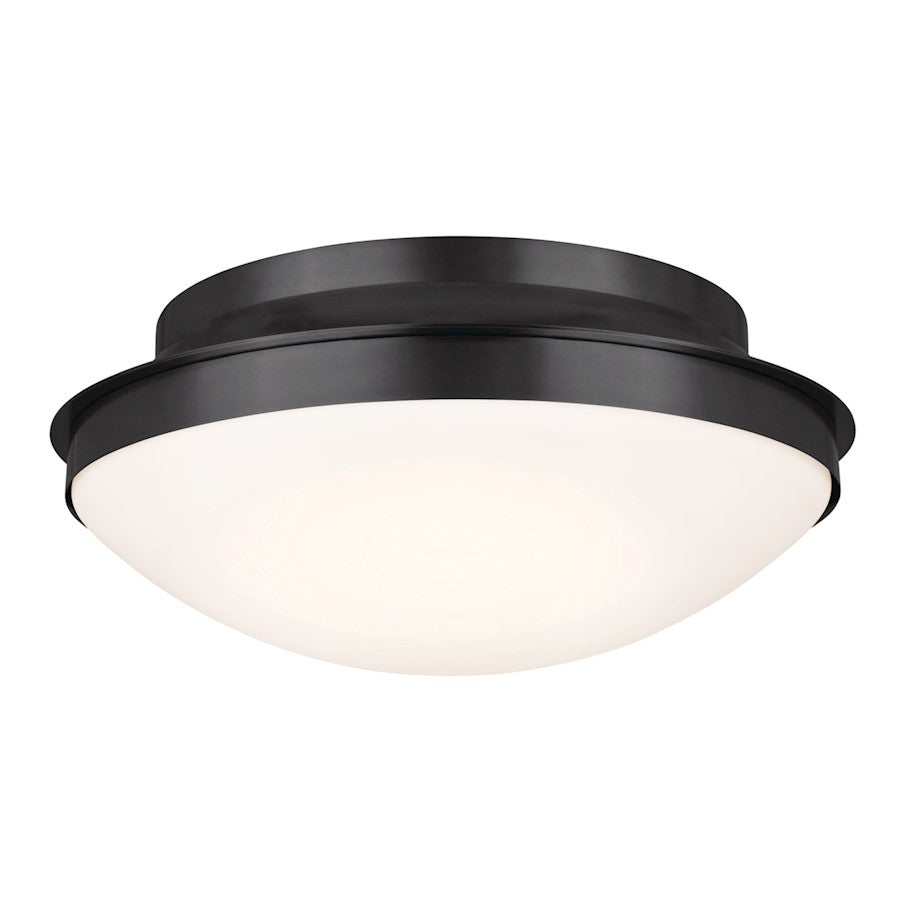 Kichler Bretta 3 Light Flush Mount, Black/Satin Etched Cased Opal - 52545BK