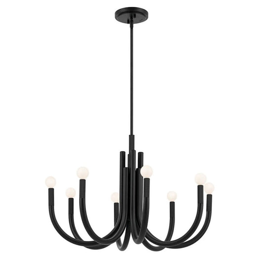 Kichler Odensa 29" 8 Light Chandelier, Black - 52550BK